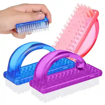 Walmart 6Pcs Handle Grip Nail Fingernail Brush Cleaner Scrubber Manicure Tools offer