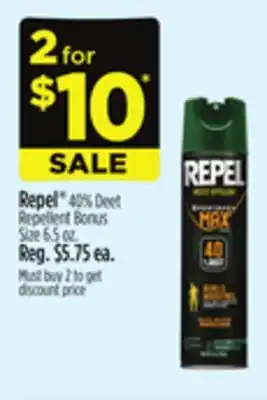 Dollar General Repel 40% Deet Repellent Bonus Size offer