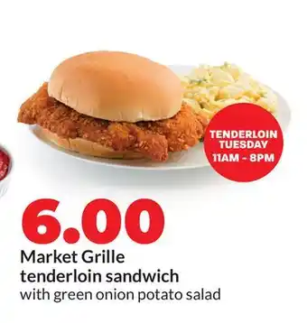 Hy-Vee Market Grille tenderloin sandwich offer