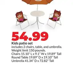 Hy-Vee Kids patio set offer