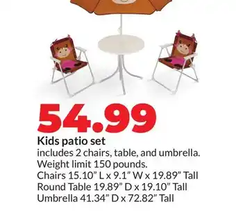 Hy-Vee Kids patio set offer