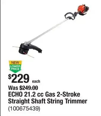The Home Depot ECHO 21.2 cc Gas 2-Stroke Straight Shaft String Trimmer offer