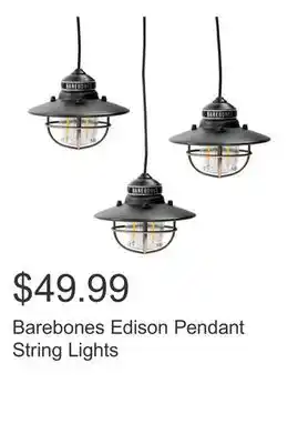 Costco Barebones Edison Pendant String Lights offer