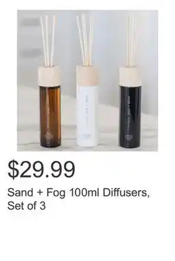 Costco Sand + Fog 100ml Diffusers, Set of 3 offer