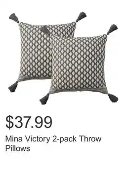 Costco Mina Victory 2-pack Throw Pillows offer
