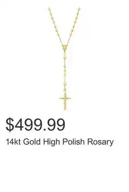 Costco 14kt Gold High Polish Rosary offer