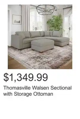 Costco Thomasville Walsen Sectional with Storage Ottoman offer
