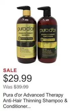 Costco Pura d'or Advanced Therapy Anti-Hair Thinning Shampoo & Conditioner Set offer