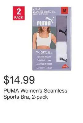 Costco PUMA Women's Seamless Sports Bra, 2-pack offer