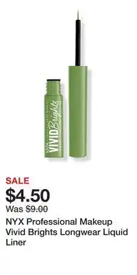 Ulta Beauty NYX Professional Makeup Vivid Brights Longwear Liquid Liner offer