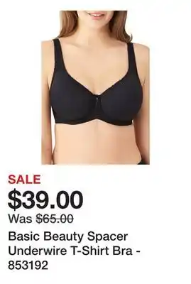 Belk Basic Beauty Spacer Underwire T-Shirt Bra - 853192 offer
