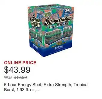Costco 5-hour Energy Shot, Extra Strength, Tropical Burst, 1.93 fl. oz, 24-count offer