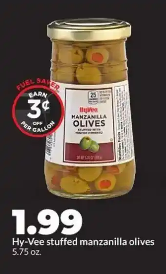 Hy-Vee Hy-Vee stuffed manzanilla olives offer