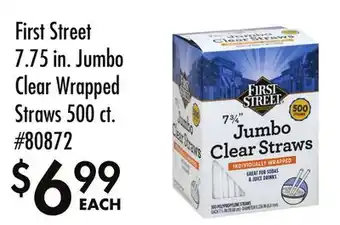 Smart & Final First Street 7.75 in. Jumbo Clear Wrapped Straws offer