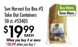 Smart & Final Sun Harvest Eco Box #3 Take Out Containers offer