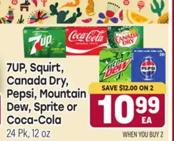 Tony’s Fresh Market 7UP, Squirt, Canada Dry, Pepsi, Mountain Dew, Sprite or Coca-Cola offer