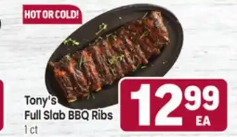 Tony’s Fresh Market Tony's Full Slab BBQ Ribs offer