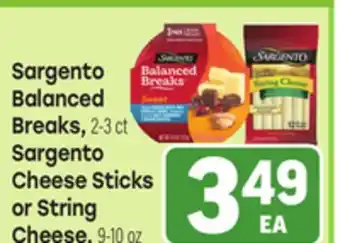 Tony’s Fresh Market Sargento Balanced Breaks, 2-3 ct Sargento Cheese Sticks or String Cheese, 9-10 oz offer