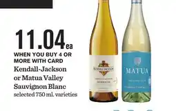 Mariano's Kendall-Jackson or Matua Valley Sauvignon Blanc offer