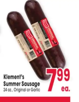Jewel-Osco Klement's Summer Sausage offer
