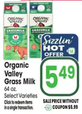 Jewel-Osco Organic Valley Grass Milk offer