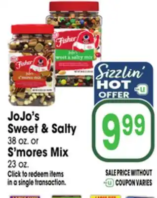 Jewel-Osco JoJo's Sweet & Salty 38 oz. or S'mores Mix 23 oz offer