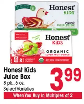 Jewel-Osco Honest Kids Juice Box offer