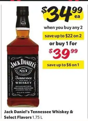 Winn Dixie Jack Daniel's Tennessee Whiskey & Select Flavors offer