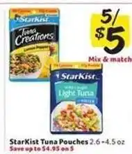 Winn Dixie StarKist Tuna Pouches offer