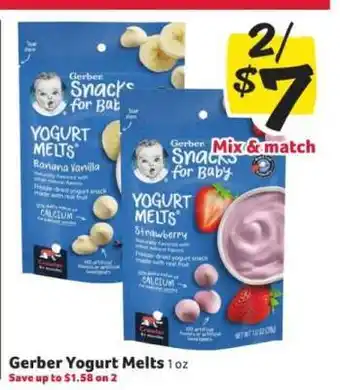 Winn Dixie Gerber Yogurt Melts offer