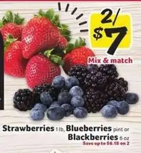 Winn Dixie Strawberries, Blueberries, or Blackberries offer