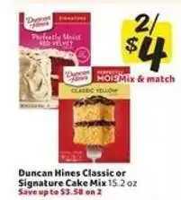 Winn Dixie Duncan Hines Classic or Signature Cake Mix offer