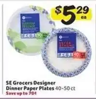 Winn Dixie SE Grocers Designer Dinner Paper Plates offer