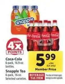 Safeway Coca-Cola/Snapple Tea offer