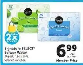 Safeway Signature SELECT Seltzer Water offer