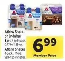 Safeway Atkins Snack or Endulge Bars / Atkins Shakes offer