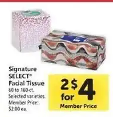 Safeway Signature Select Facial Tissue offer
