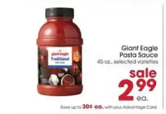 Giant Eagle Giant Eagle Pasta Sauce offer