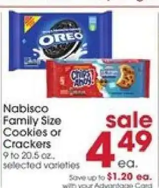 Giant Eagle Nabisco Family Size Cookies or Crackers offer