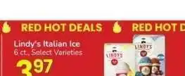 Albertsons Lindy's Italian Ice - 6 ct., Select Varieties offer