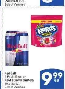 Albertsons Red Bull 4 Pack 12 oz. or Nerd Gummy Clusters 18.5-22 oz. - Select Varieties offer