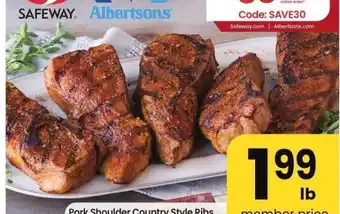 Albertsons Pork Shoulder Country Style Ribs or Blade Steaks - Bone-In Value Pack offer