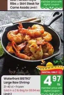 Albertsons Waterfront BISTRO Large Raw Shrimp - 31-40 ct • Frozen Sold in a 2 lb Bag for $9.94 ea offer