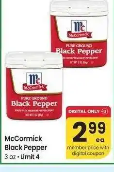 Albertsons McCormick Black Pepper - 3 oz offer