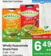 Albertsons Wholly Guacamole Snack Pack - 4-pk, 2 oz Selected Varieties offer