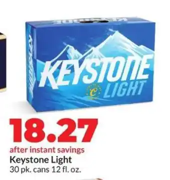 Hy-Vee Keystone Light offer