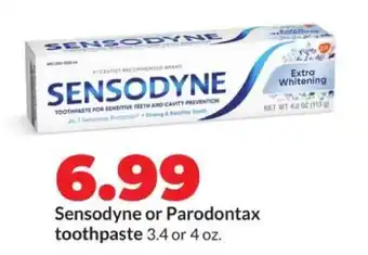 Hy-Vee Sensodyne or parodontax Toothpaste offer