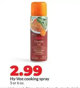 Hy-Vee Hy-Vee cooking spray offer
