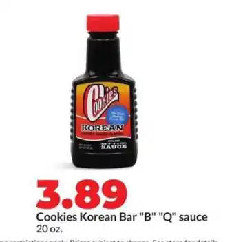 Hy-Vee Cookies Korean Bar B Q sauce offer