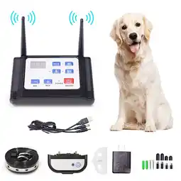 Walmart Rowyig New Electric Wireless Dog Fence System with Waterproof Containment Collar,For 2 dogs offer